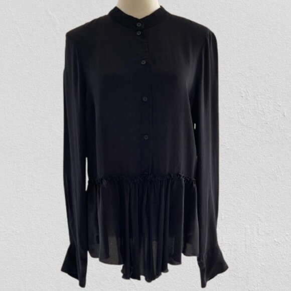 See By Chloé Basque Peplum Mock Neck Top Blouse - Picture 1 of 11
